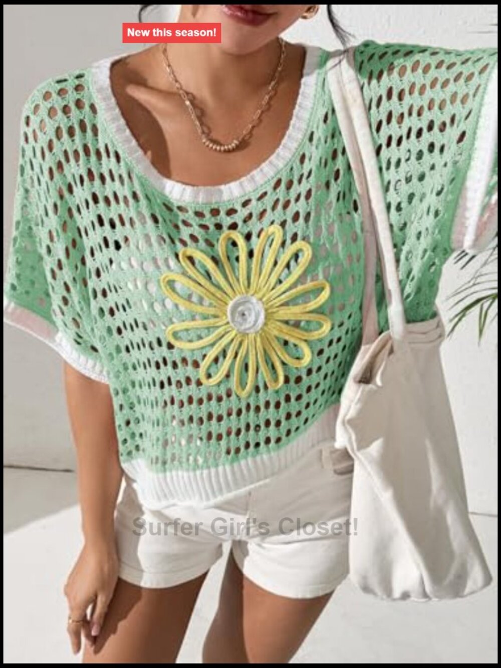 Crochet Hollow Out Knit Beach Cover Up Sweater - Picture 5 of 7